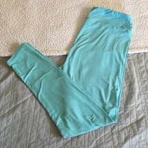 LuLaRoe TC Heathered Aqua/turquoise leggings